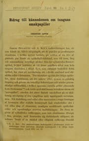 Tapa de Bidrag till kännedomen om tungans smakpapiller