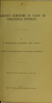 Tapa de Nervous symptoms in cases of congenital syphilis