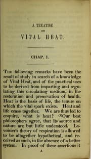 Tapa de A treatise on the cause and nature of vital heat
