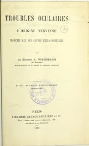 Tapa de Troubles oculaires d'origine nerveuse produits par des causes extra-orbitaires