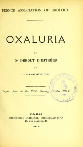 Tapa de Oxaluria