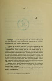 Tapa de Sulla decomposizione di sostanze albuminoidi nell'uome sottoposto a forti strapazzi