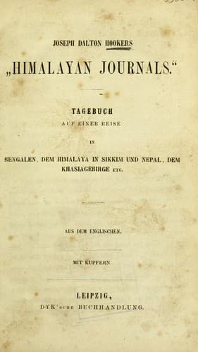 Tapa de Joseph Dalton Hookers "Himalayan journals"