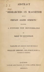 Tapa de Abstract of 'Researches on magnetism and on certain allied subjects', including a supposed new imponderable