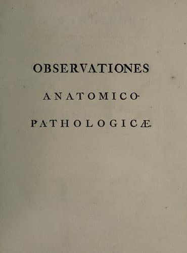 Tapa de Observationes anatomico-pathologicae