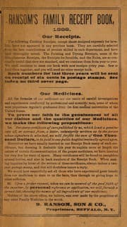 Tapa de Ransom's family receipt book, 1886