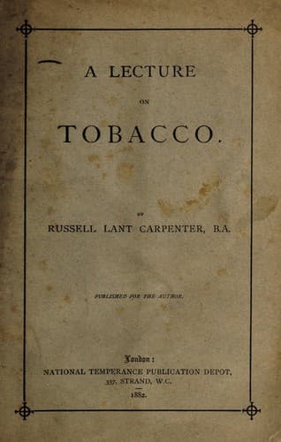 Tapa de A lecture on tobacco