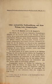 Tapa de Ueber continuirliche Thallinzuführung und deren Wirkung beim Abdominaltyphus
