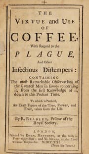 Tapa de The virtue and use of coffee, with regard to the plague, and other infectious distempers