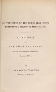 Tapa de On the cause of the holes that occur perforating sheets of melting ice
