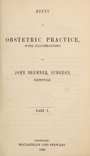 Tapa de Hints on obstetric practice, with illustrations