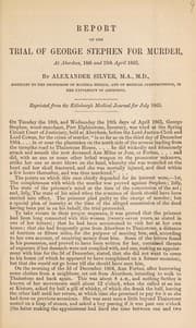 Tapa de Report of the trial of George Stephen for murder at Aberdeen, 18th and 19th April 1865