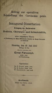 Tapa de Beitrag zur operativen Behandlung des Carcinoma penis ...