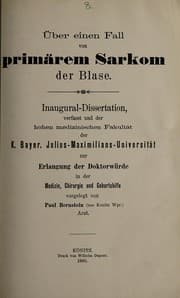 Tapa de Über einen Fall von primärem Sarkom der Blase ...