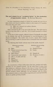 Tapa de The part played by an "accessory" factor in the production of experimental rickets