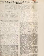 Tapa de The biological properties of Schick and Dick toxins