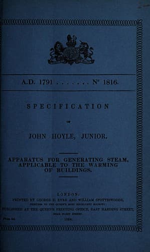 Tapa de Specification of John Hoyle, junior