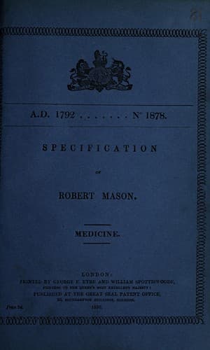 Tapa de Specification of Robert Mason