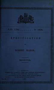 Tapa de Specification of Robert Mason