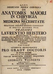 Tapa de Dissertatio medica chirurgica de anatomes majori in chirurgia quam medicina necessitate ...