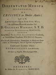 Tapa de Dissertatio medica inauguralis, de crisibus in morbis acutis ...