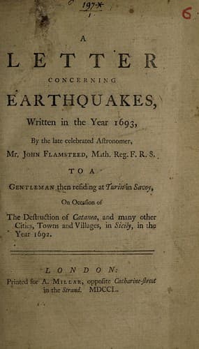 Tapa de A letter concerning earthquakes