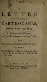 Tapa de A letter concerning earthquakes