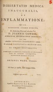 Tapa de Dissertatio medica inauguralis, de inflammatione
