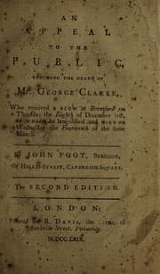 Tapa de An appeal to the public, touching the death of Mr. George Clarke