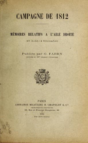 Tapa de Campagne de 1812