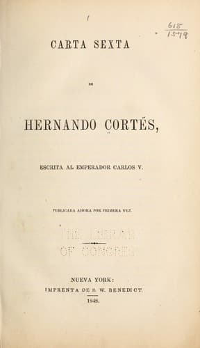 Tapa de Carta sexta de Hernando Cortés