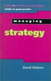 Tapa de Managing Strategy (Managing Universities and Colleges)