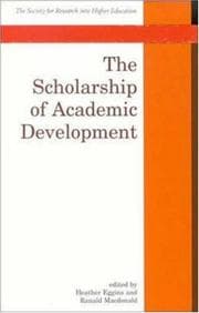 Tapa de The scholarship of academic development