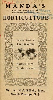 Tapa de Manda's partial stock list of everything pertaining to horticulture
