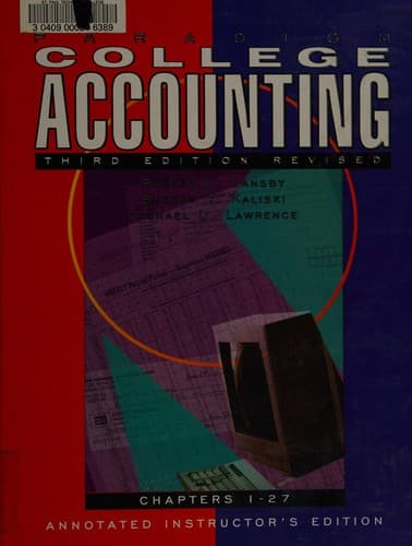Tapa de Paradigm college accounting