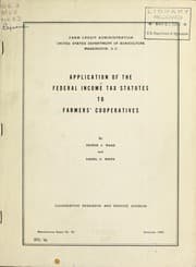 Tapa de Application of the federal income tax statutes to farmers' cooperatives