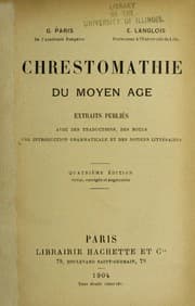 Tapa de Chrestomathie du moyen âge