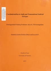 Tapa de Constitutionalism in India and transnational judicial dialogue