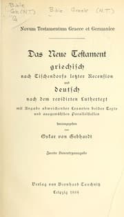 Tapa de Das Neue Testament griechisch nach Tischendorfs letzter Recension und deutsch nach dem revidirten Luthertext
