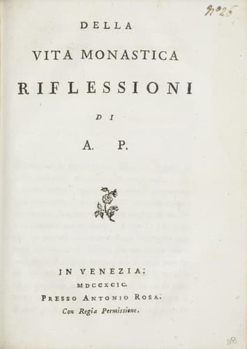 Tapa de Della vita monastica riflessioni