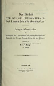 Tapa de Der Einfluss von Gas und Elektrodenmaterial bei kurzen Metallfunkenstrecken