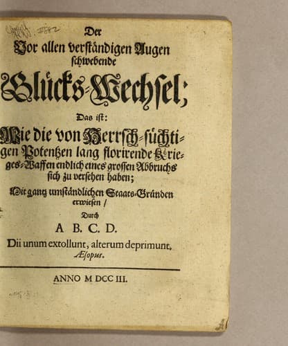 Tapa de Der vor allen verständigen Augen schwebende Glücks-Wechsel