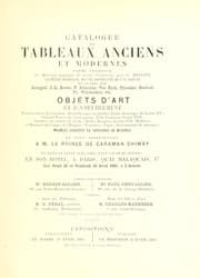 Tapa de Catalogue de tableaux anciens et modernes parmi lesquels ... le tout appartenant a M. le Prince de Caraman Chimay