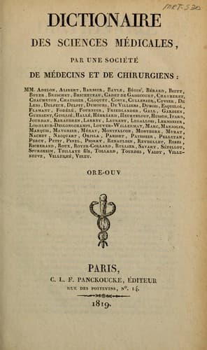 Tapa de Dictionnaire des sciences mďicales