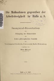 Tapa de Die Masznahmen gegenüber der Arbeitslosigkeit in Halle a.S