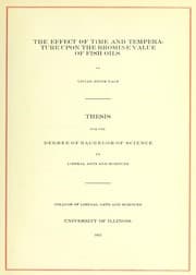 Tapa de The effect of time and temperature upon the bromine value of fish oils