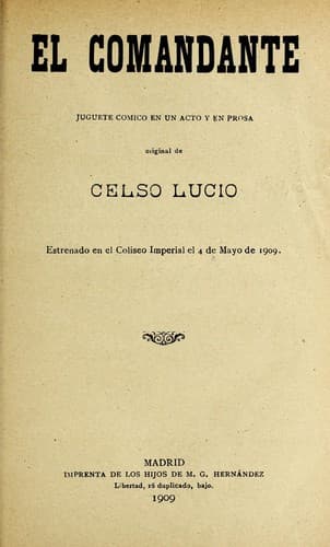 Tapa de El comandante