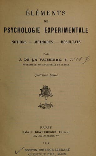 Tapa de Éléments de psychologie expérimentale