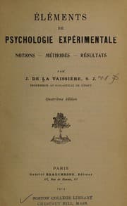 Tapa de Éléments de psychologie expérimentale