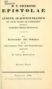 Tapa de Epistolae ad Atticum, ad Quintum fratrem et quae vulgo ad Familiares dicuntur temporis ordine dispositae